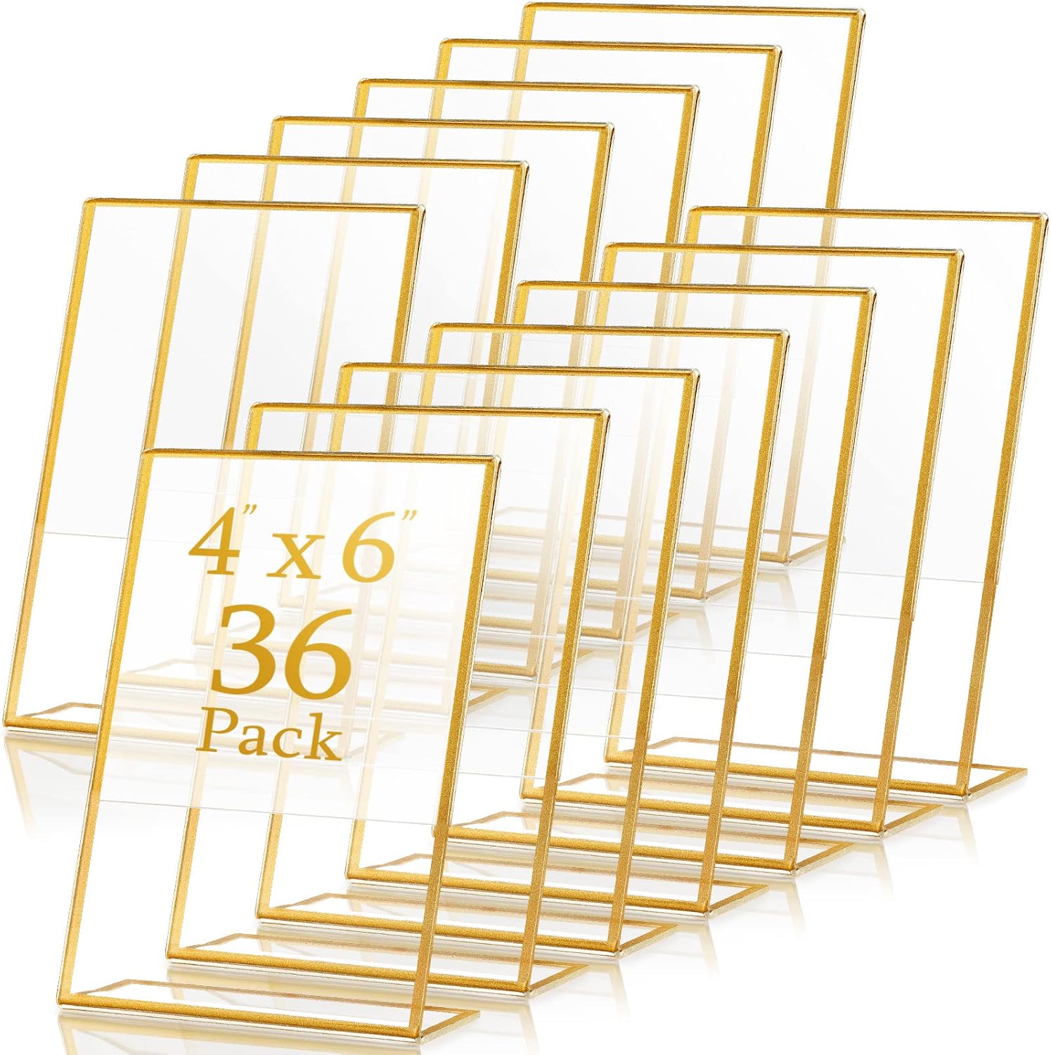 36 Pack Gold Frame Acrylic Table Sign Holder for Kuwait Ubuy