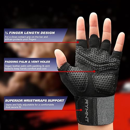 Miniatura 3 de ZEROFIRE Guantes de entrenamiento para mujeres y hombres, guantes de levantamiento de pesas con protección completa de la palma y agarre extra para