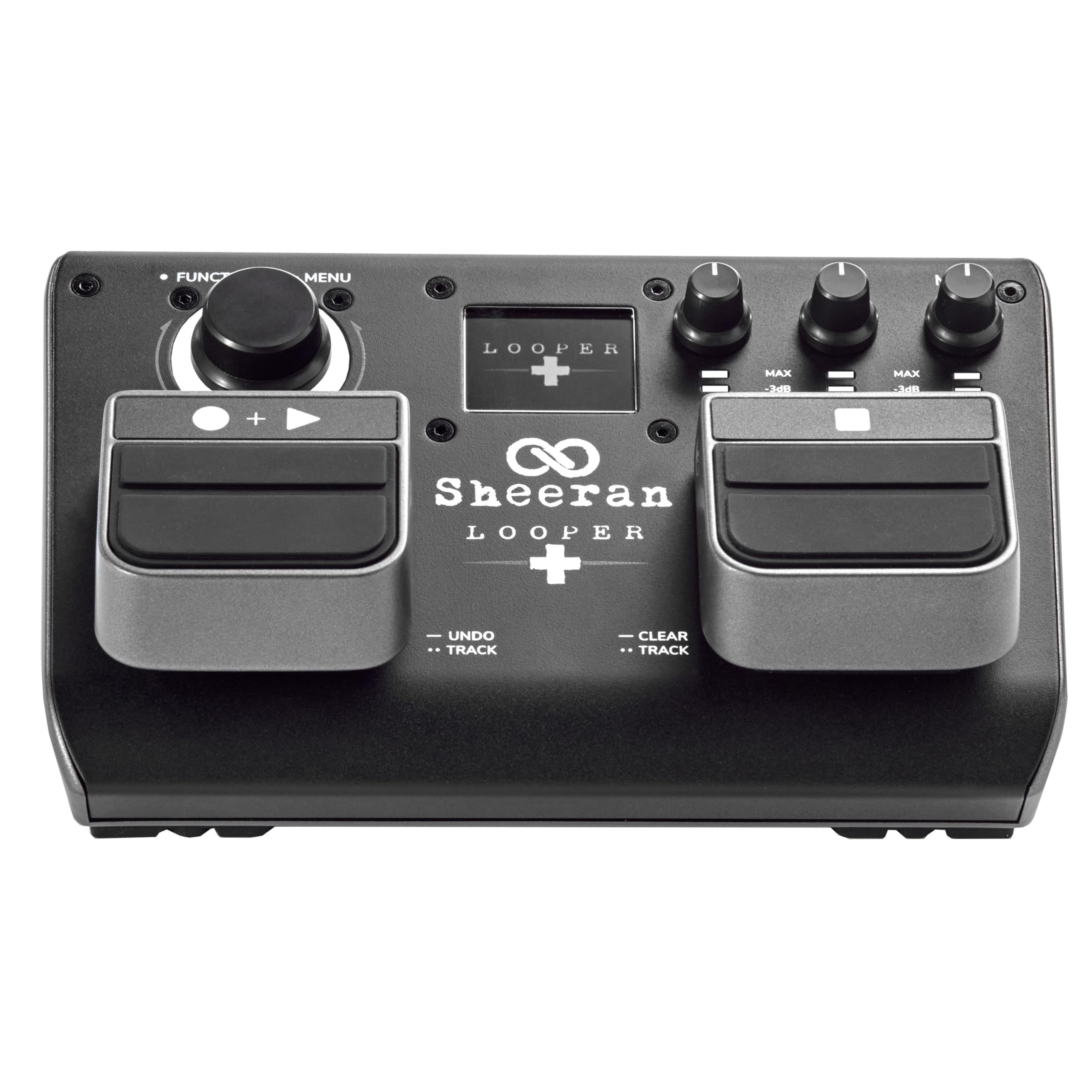 SHEERAN LOOPER + Dual Track Pedal für Gitarre, Bass, Keyboard, Vocals und Mehr, mit 128 Loops Speicher, 4 Looping Modi, LED-Display und Audiointerface