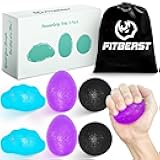 FitBeast Stress Balls for Adults, Hand Exercise Balls 6 Pack, Stress Relief & Grip Strength Trainer, Squishy Balls & Squeeze Balls for Arthritis, Carpal Tunnel, Hand Therapy with 3 Resistance Levels