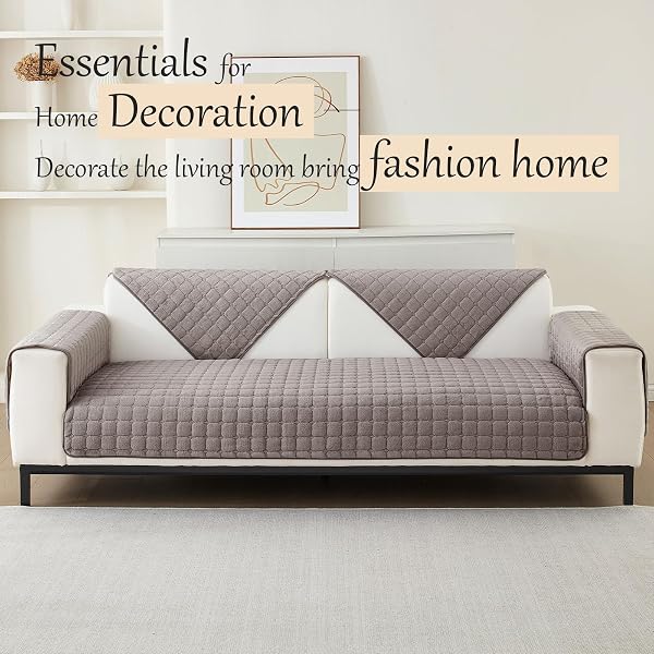 SHANNA Flanell Sofabezug 1 2 3 4 Sitzer Sofabezüge Couch Überzug L Form Ecksofa Sofa Couch Überwurfdecke, Sofahusse Sofaüberwürfe rutschfest Sofa Abdeckung (Braun, 70 * 150cm Stückweise Verkauft) - 2