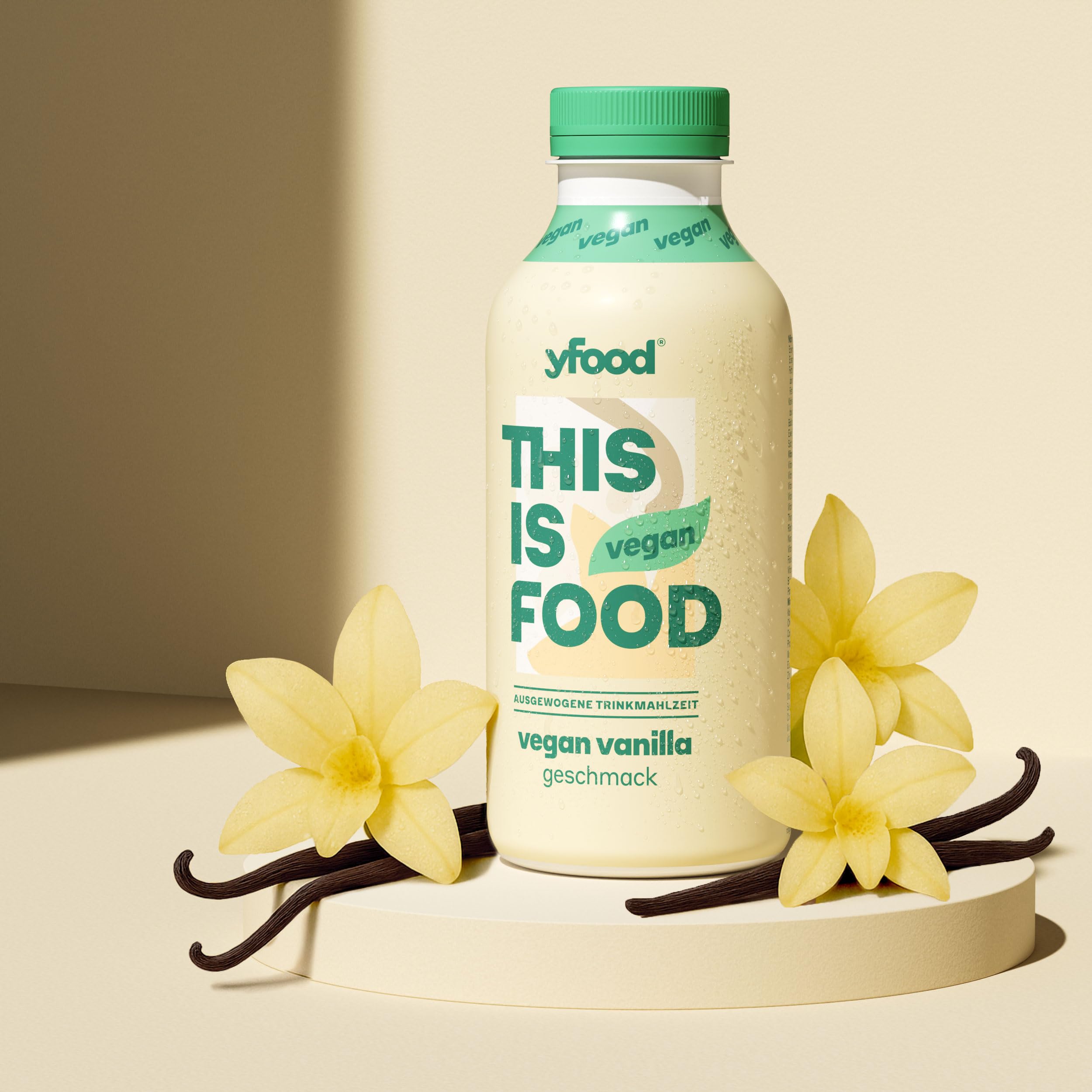 yfood Trinkmahlzeit Vegan Vanilla, 12 x 500 ml, mit 28 g Protein pro Drink