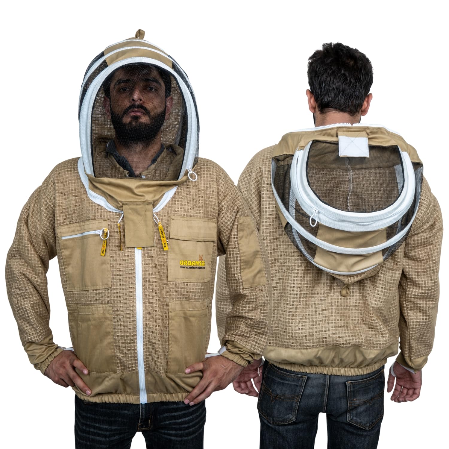 Veste Apiculteur Professionnelle Apiculture 3 Couches Ultra Ventilee avec Voile Fantaisie et Chapeau Protection Apicole Respirante Anti Piqures Confortable Legere