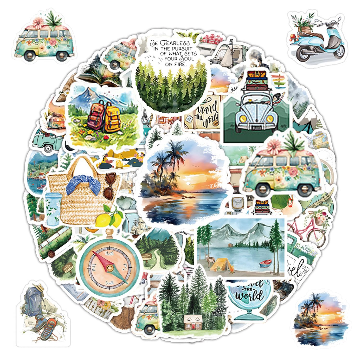 RNSKFG 200 Outdoor Travel Stickers, Creative Graffiti Stickers, Scrapbook Accessories, Travel Commemorative Stickers.