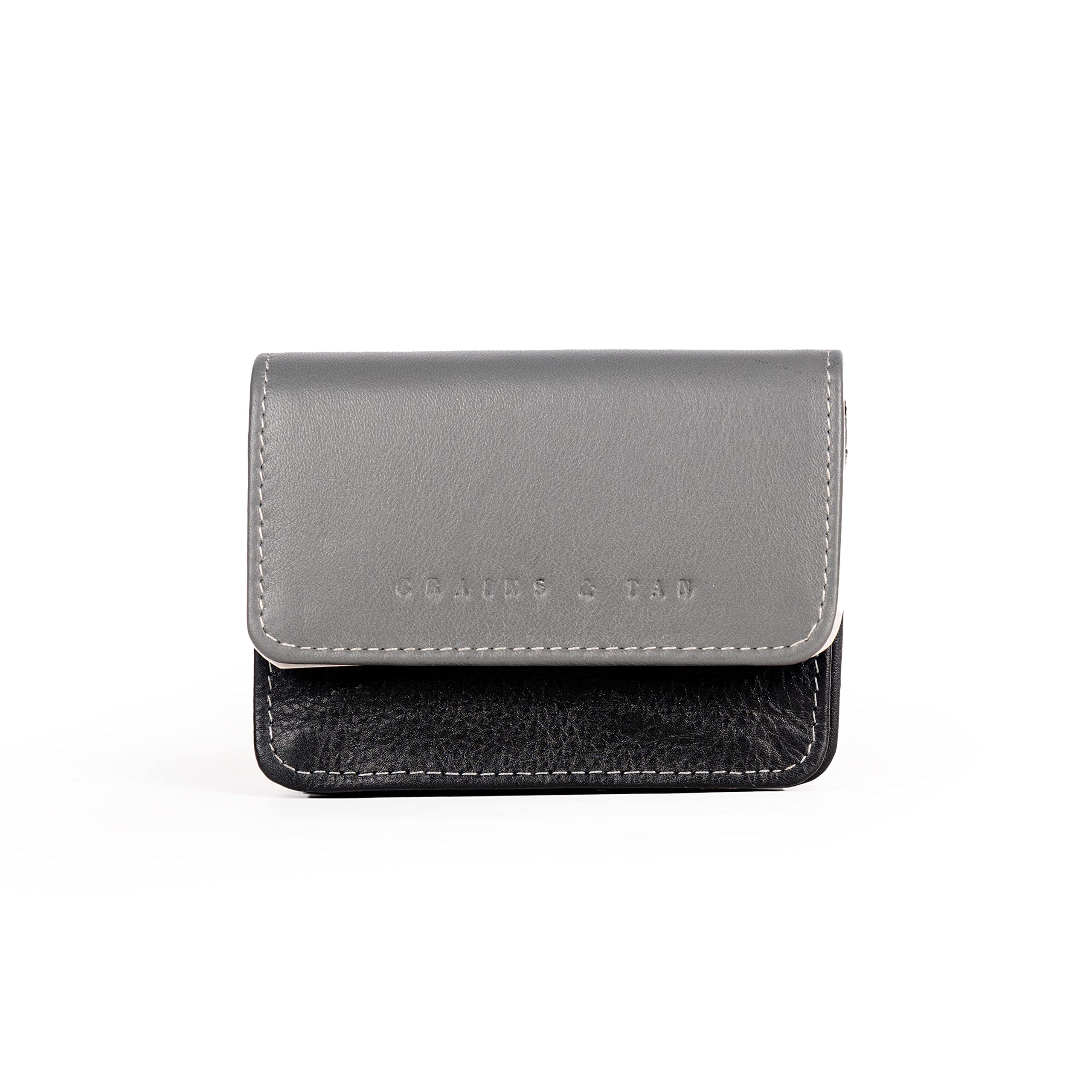 Genuine Leather Small Wallet for Women Slim Wallet for Women with Coin Purse Credit Card Holder with Outside ID Window Section RFID Wallet Women Real Leather Wallet with Gift Box, Grey and Black-image-20