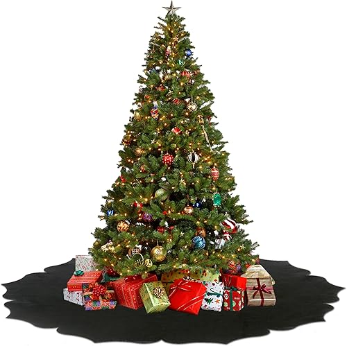 Miniatura 4 de Falda de árbol de Navidad, falda clásica de tela no tejida de 56 pulgadas, para árbol de Navidad y decoración de interiores de vacaciones (azul rey,