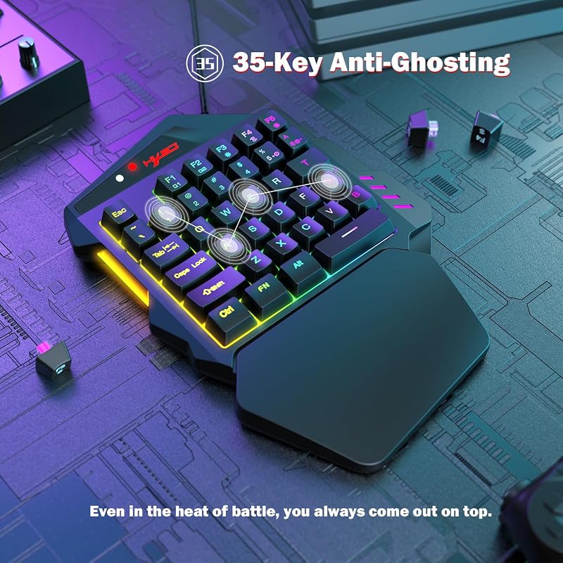 ATTACK SHARK PS4 Billentyűzet és Egér Szett - Kompatibilis PS3, PS4, Xbox One, Xbox 360, Nintendo Switch Konzolokkal - 3200 DPI RGB