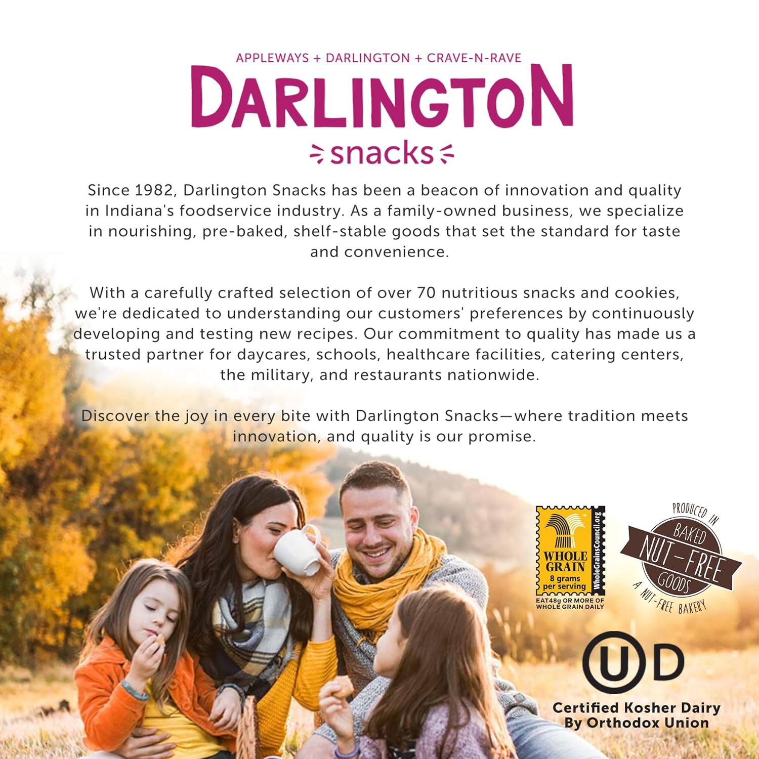 Darlington Snacks Individually Wrapped Oatmeal Cookies Soft Baked, 100% Nut Free Soft Baked Cookies Oatmeal, Made in USA, 0.75 Oz, 216 Count