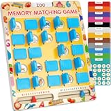 Matching Memory Game for Kids Age 3 4 5 6 7 8 Year Old&comma; Travel Toy for Boys Girls&comma; Wooden Board Game&comma; Road Trip Essentials for Toddler&comma; Airplane&sol;Car&sol;Camping Activity&comma; Ideal Christmas&comma; Birthday Gifts