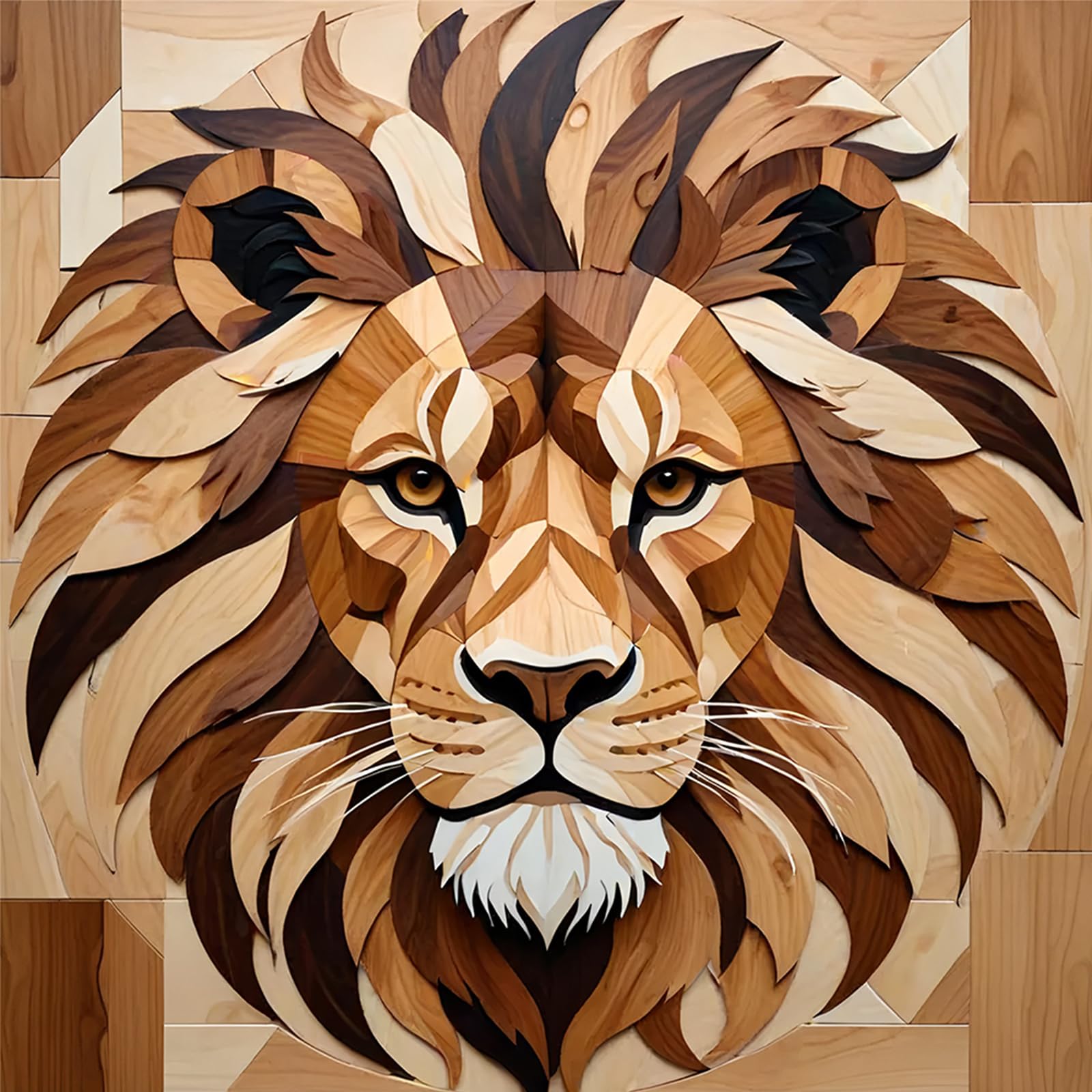 POETRYDRAW Lion Full DIY 5D Round Drill Diamond Art Paintings Picture Arts Craft 15.75 X15.75 in Diamond Crystal Rhinestones Painting Kits for Adults/Beginners Gift Idea Home Wall Decor (Lion)