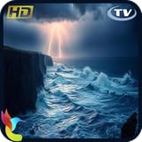 海の嵐の音 4K - 睡眠のための強力な波と雷 | テレビスクリーンセーバー