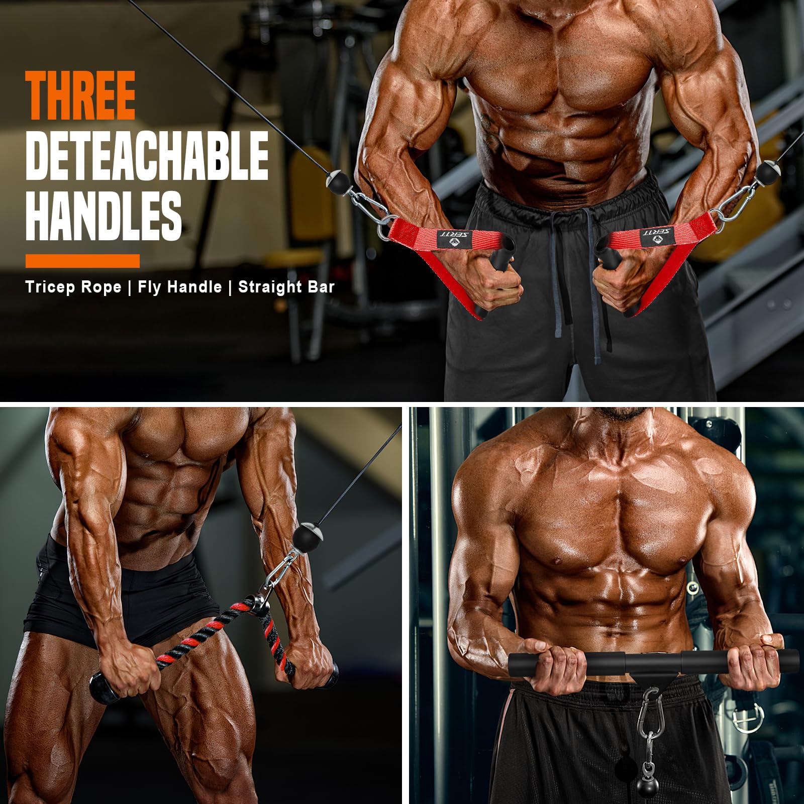 SERTT System koła pasowego do ciężarów, siłownia, ulepszone mocowania koła pasowego do siłowni LAT Pull Down, biceps Curl, Tricep, trening ramion - system bloczków ciężarowych, domowa siłownia,