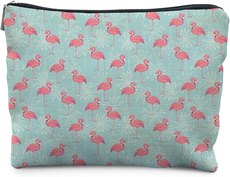 Necessaire de maquiagem Elpwk Flamingo Coastal-flamingo com zíper, Pacote com 1