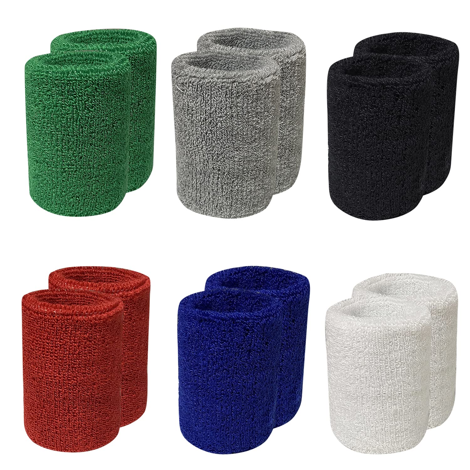 Sports Wristbands Cotton Sweat Bands, for Basketball, Baseball, Running Athletic Sports.