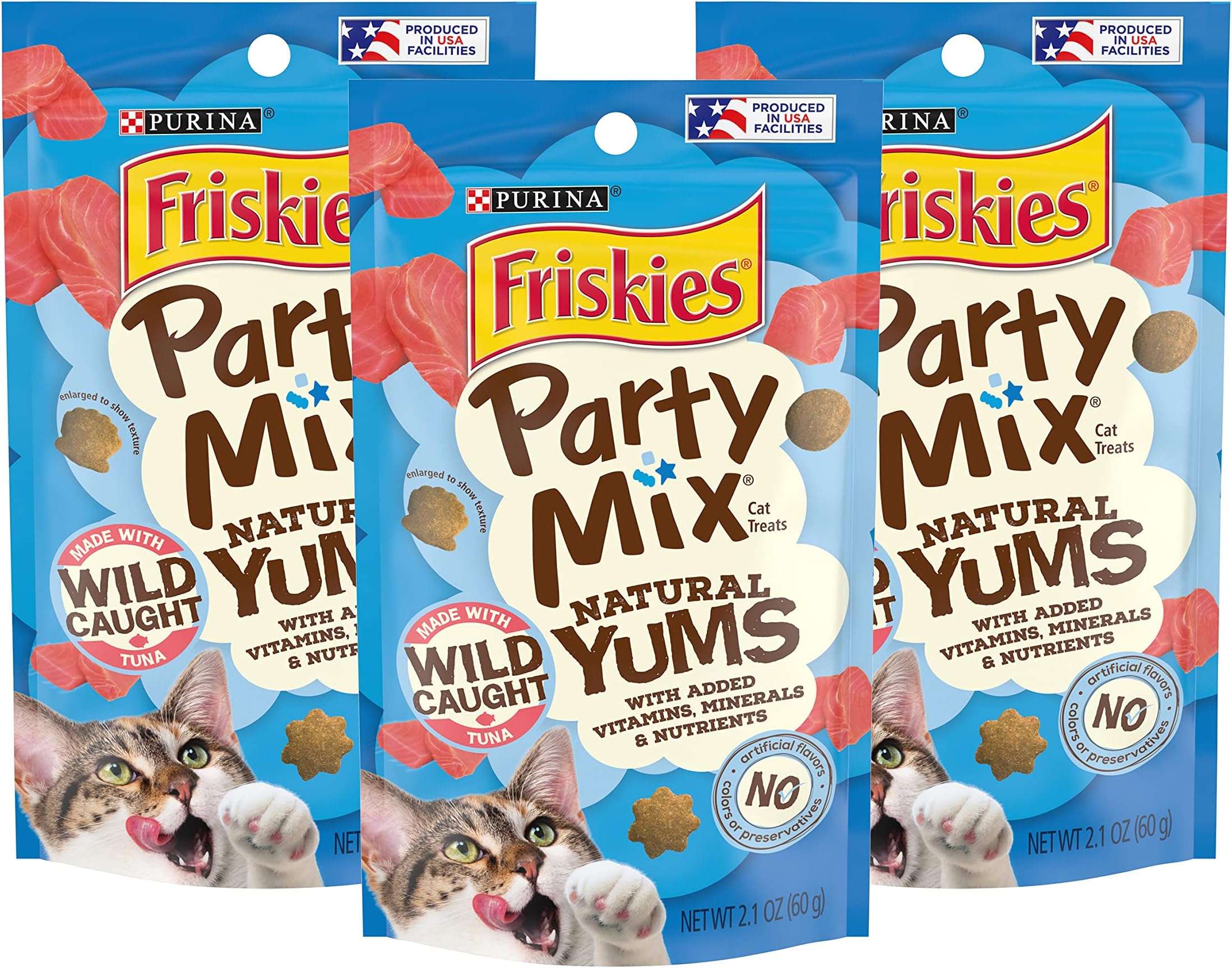 Purina Friskies Party Mix Natural YUMS Cat Treats, Made