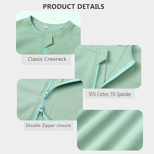 Miniatura 2 de Feidoog Paquete de 2 mamelucos de verano de manga corta con cremallera de 2 vías, mameluco de una pieza para dormir y jugar