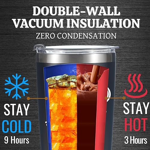 Miniatura 6 de Regalos para los amantes de los discos de vinilo, vaso aislado al vacío de 20 onzas con tapa y pajita, regalos únicos para los amantes del vinilo,