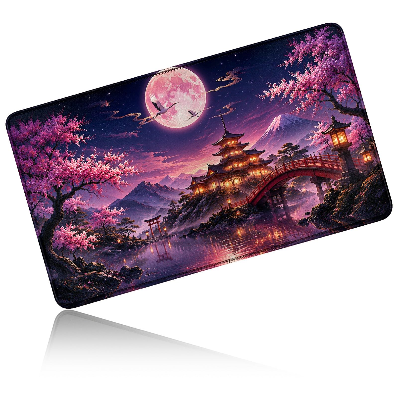 Dikoer for MTG/TCG Playmat 24" x 14" Commander Deck Mat, Pavilion Moon