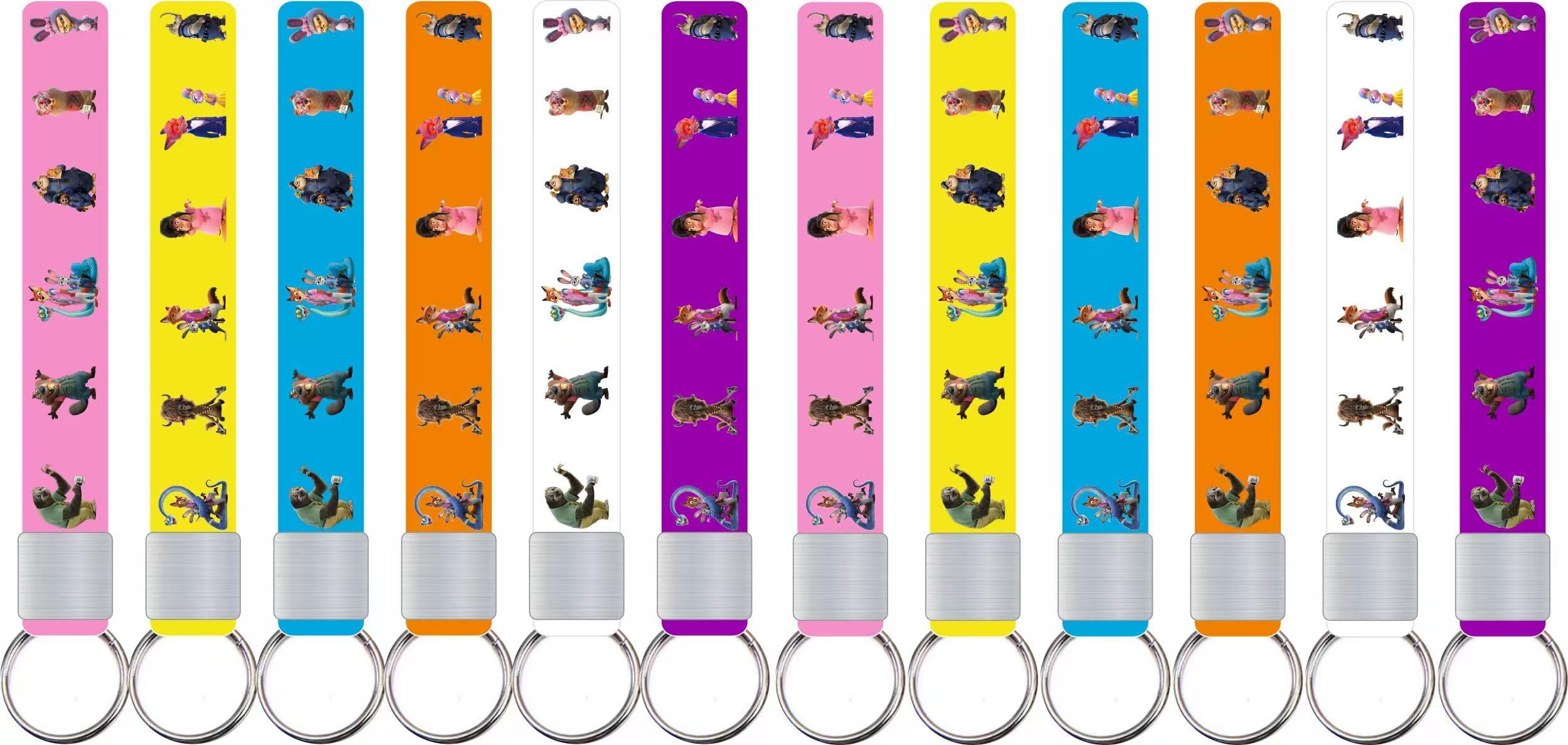 Ensemble de décorations de fête d'anniversaire Zootopia2 incluant 12 bracelets, 12 épingles acryliques, 12 porte-clés, 50 autocollants, pour fête sur le thème de dessin animé pour garçons et