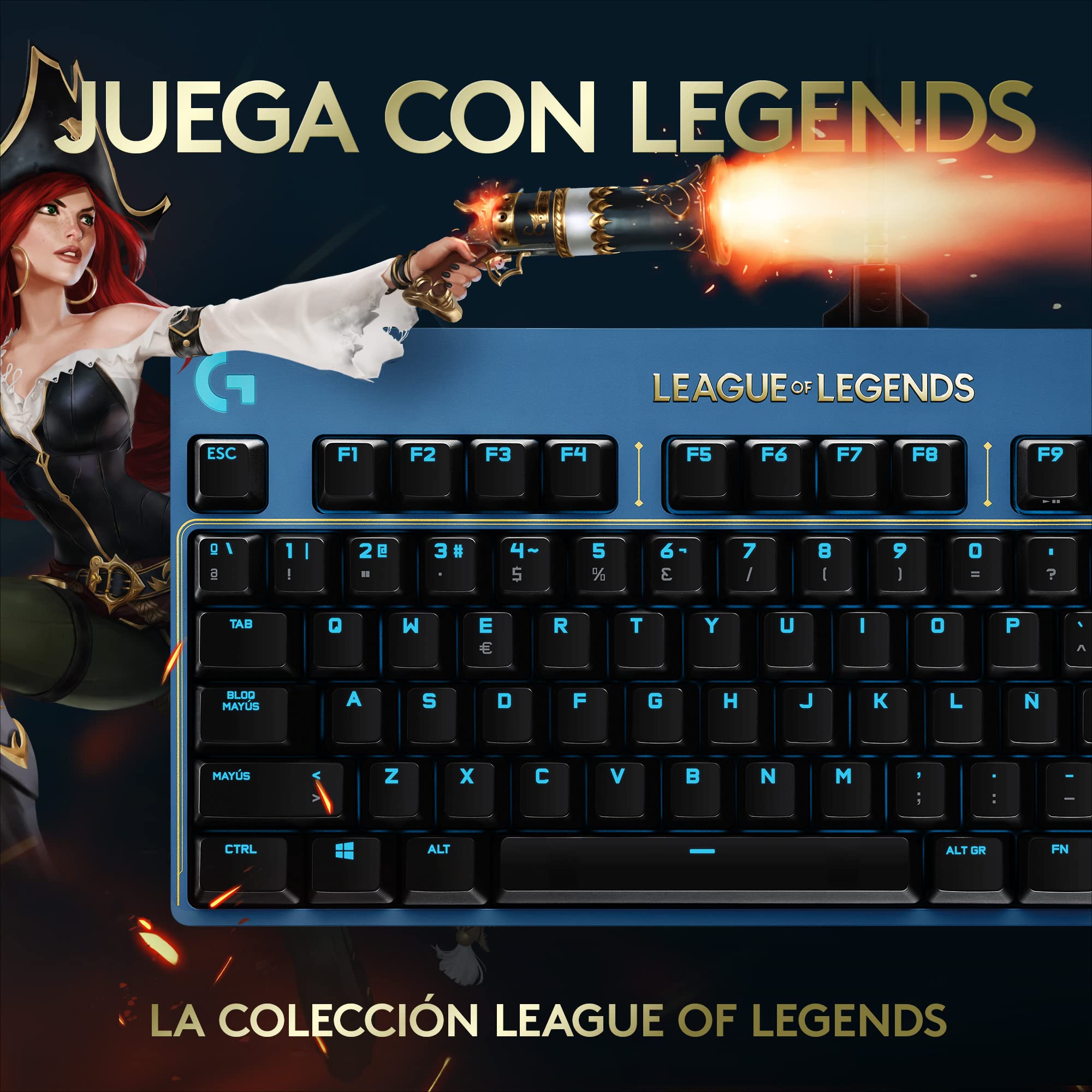 Logitech G Pro Teclado Mecánico Gaming Edición League of Legends Distribucion de Teclas Paises nordicos