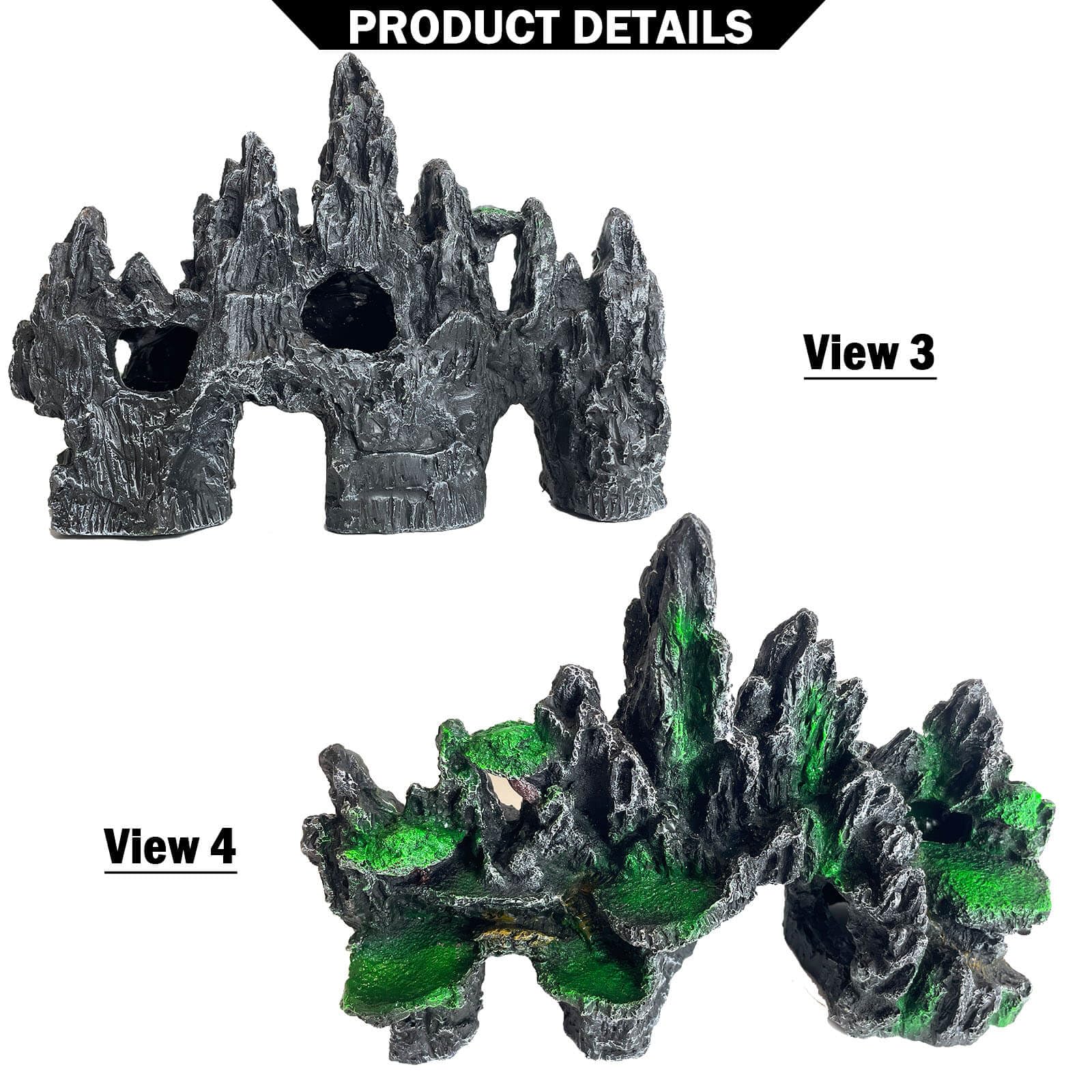 Decoración de acuario grande y alta para pecera, adornos temáticos de roca, adornos de piedra para acuario, decoración de acuario, decoración de árbol, casa, cueva, pecera, extragrande