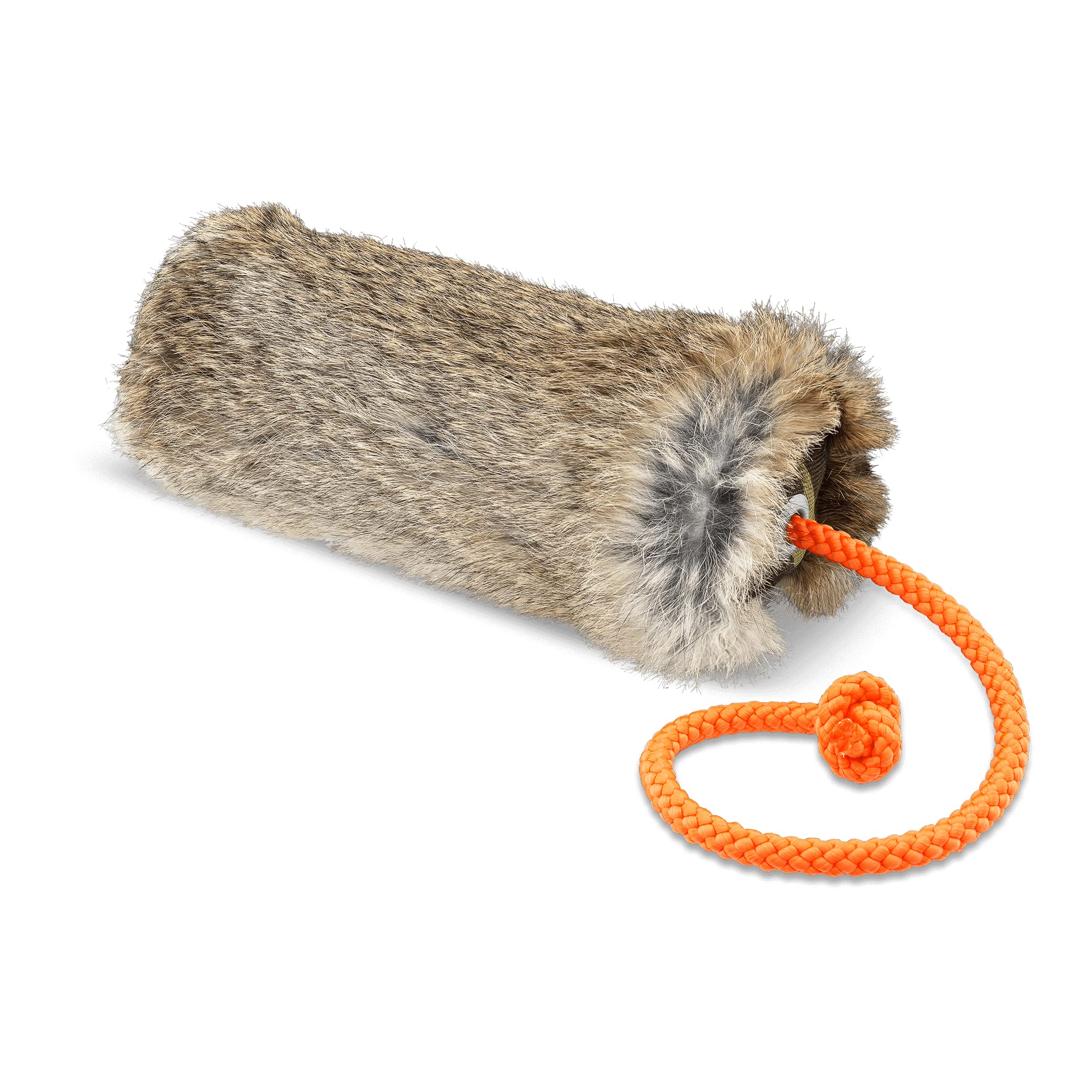 Firedog Mangeoire avec fourrure de lapin véritable - Snack dummy avec fermeture éclair et intérieur imperméable.