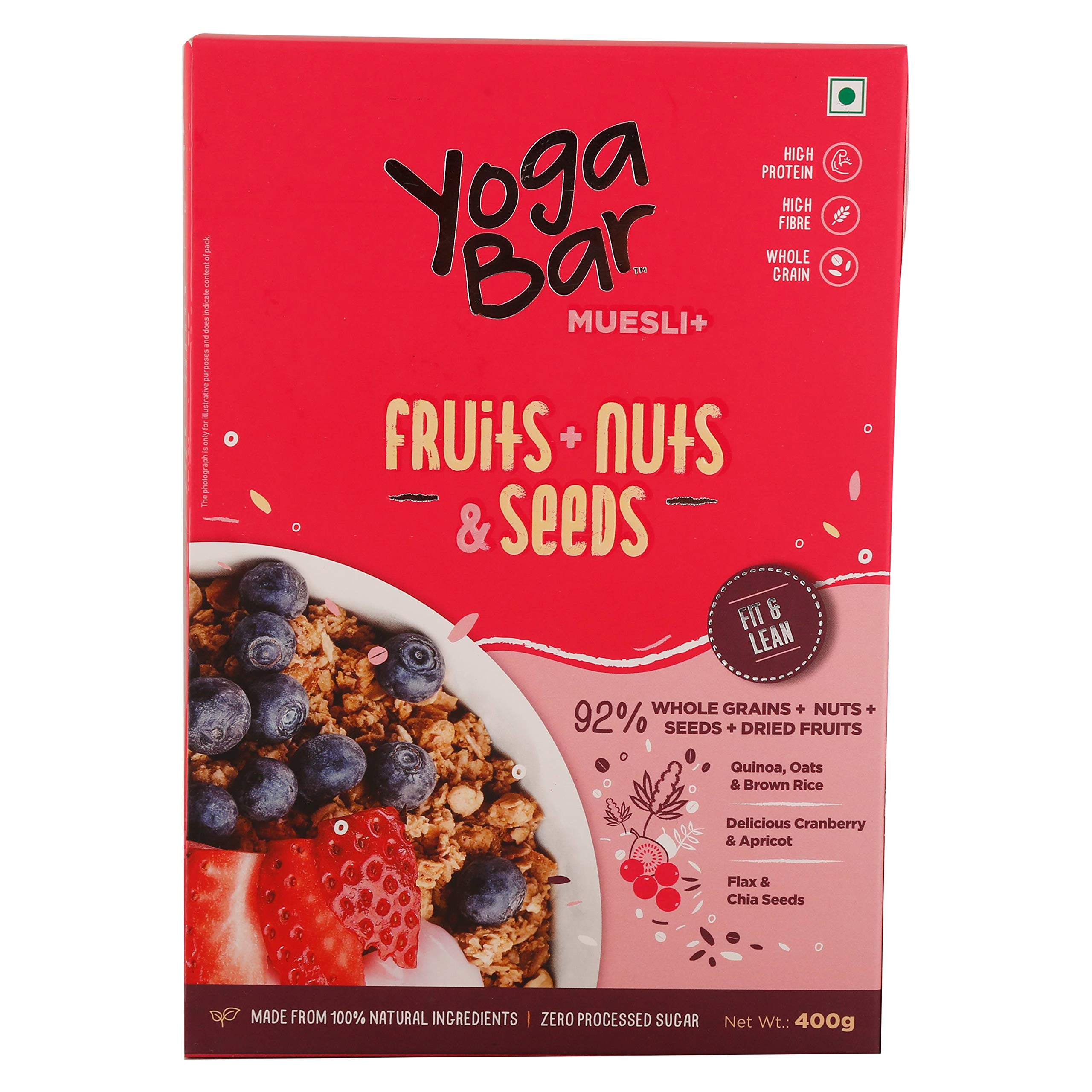 Yogabar Muesli - Fruits, Nuts & Seeds, 400G (B082KYNRBM) Amazon Price History, Amazon Price Tracker