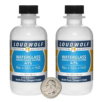 Sodium Silicate / 8 Fluid Ounces / 2 Bottles / 99.9% Pure Reagent Grade / 41% Solution