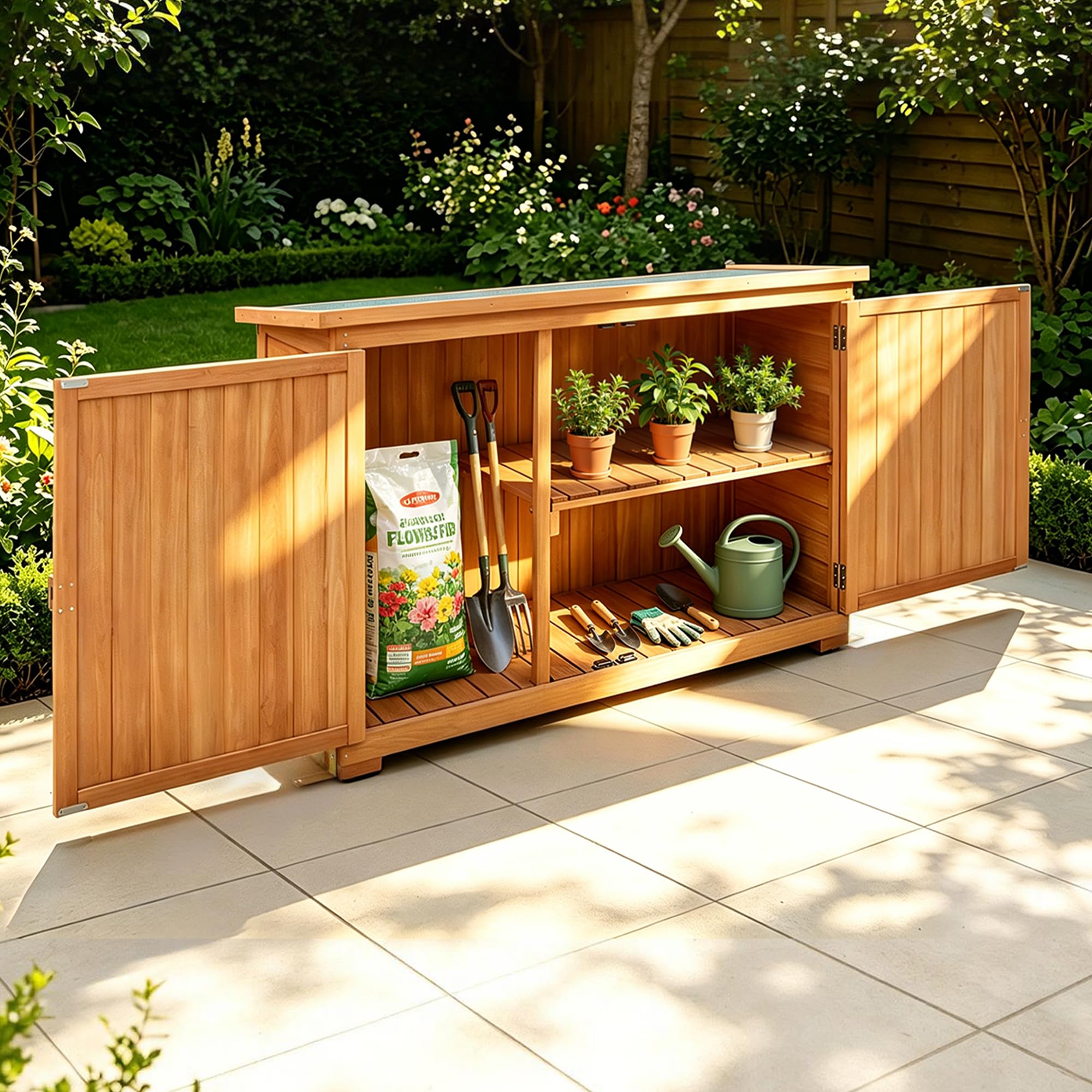 MCombo Armoire de Jardin Armoire d'extérieur Abri à Outils Bois
