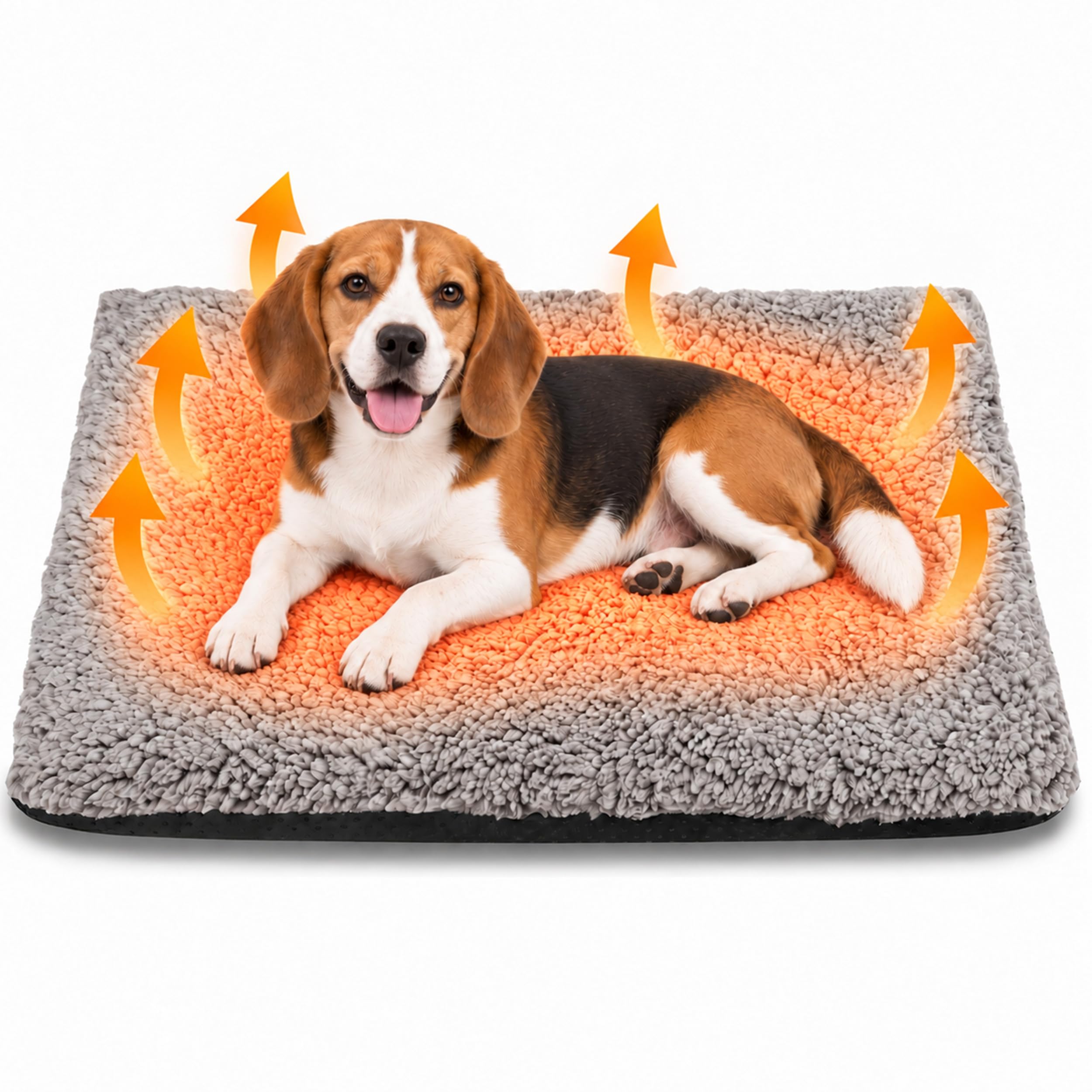 PatiencET Self Warming Cat Bed for Indoor Cats 18'' x 24'' - Cozy Fleece Heating Pad, Non-Electric Thermal Mat for Small Pets, Washable Soft Cushion for Winter Comfort and Warmth Grey