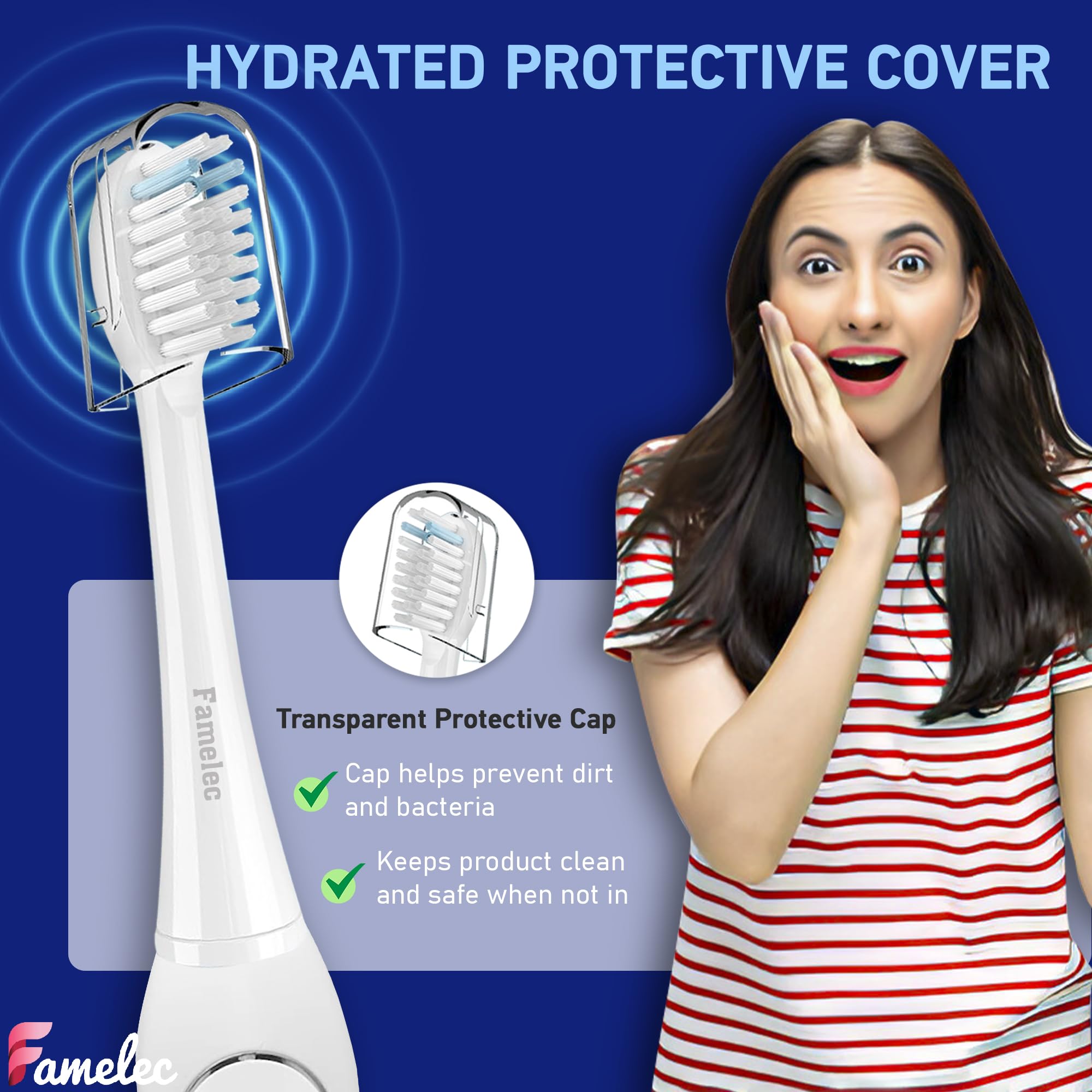 Bürstenköpfe für Waterpik Ersatzköpfe SF-03 SF-04, Ersatzköpfe für Water Pik Sonic Fusion 2.0 SF-01 SF-02 elektrische Zahnbürste mit Abdeckungen, weiche Borsten, 10 Stück, weiß