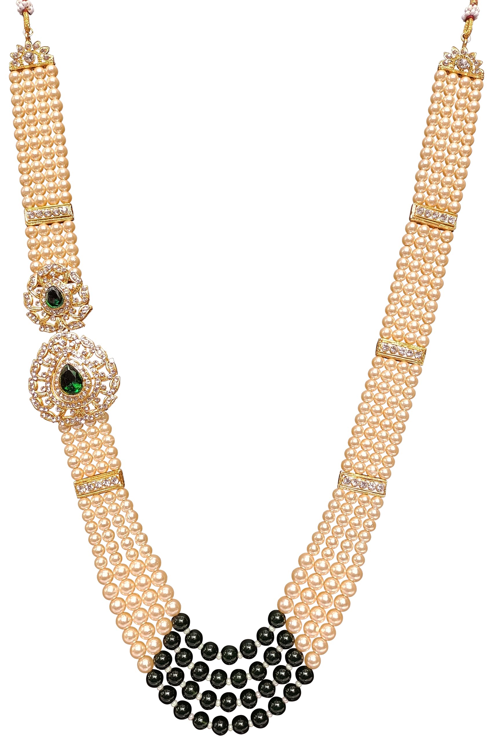 RAADHE CREATION Pearl Base Metal and Dulha Moti Mala Haar Necklace for Mens (Green) (B09Q234FDG) Amazon Price History, Amazon Price Tracker