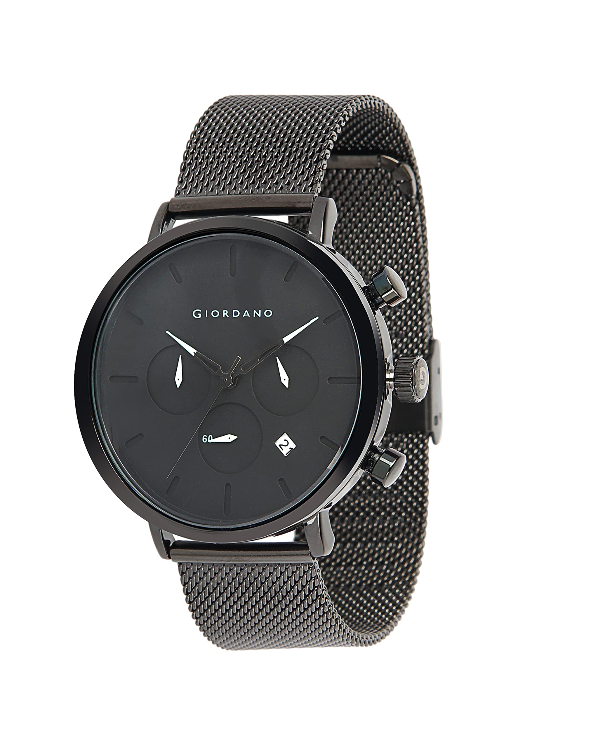 Giordano Analog Stylish Watch for Men Water Resistant Fashion Watch Round Shape with Mesh Metal Case Multi-Functional Wrist Watch for Men&Boys to Compliment Your Look/Ideal Gift for Male - GZ-50018 (B0BYSWF9JT) Amazon Price History, Amazon Price Tracker