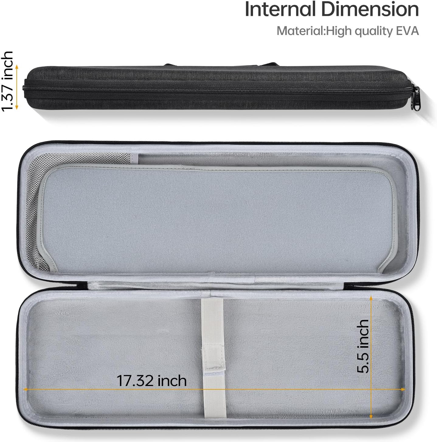 CASEDAO Hard Keyboard Carrying Case Sleeve Cover for MX Keys S/MX Keys Advanced Wireless Illuminated Keyboard, Travel Protective Storage Bag - Image 2