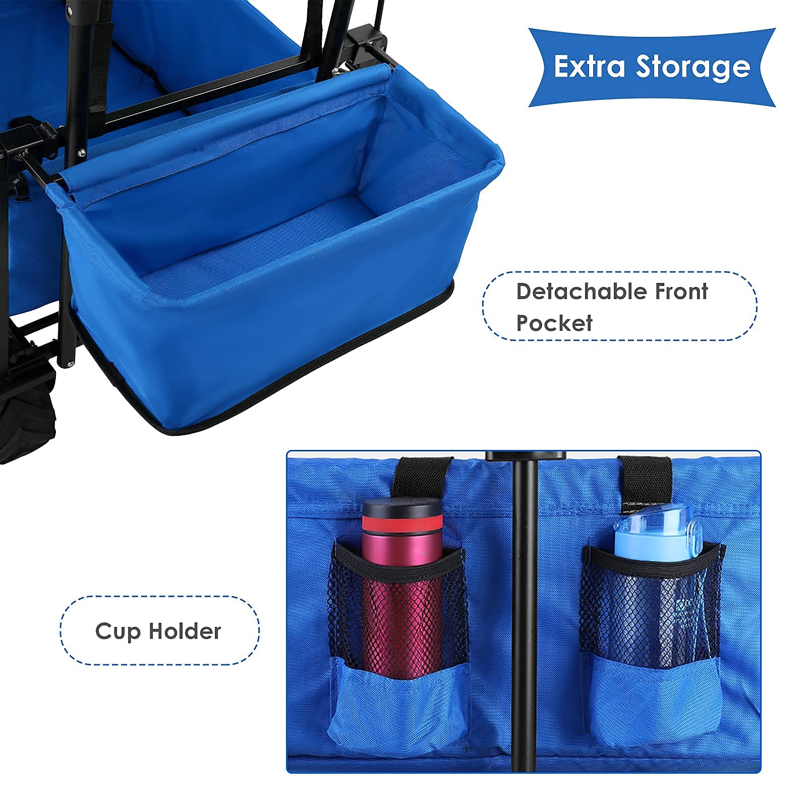 Pirecart Extra Large HeavyDuty Collapsible Wagon, 7“ AllTerrain