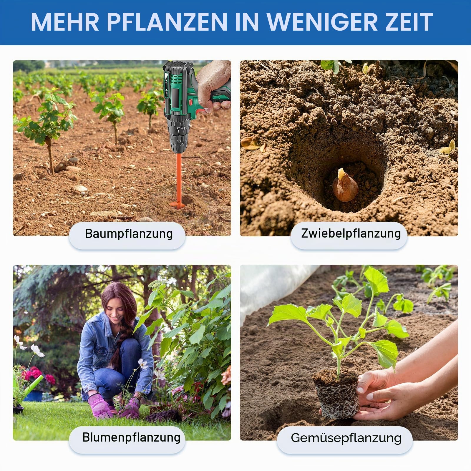 BeneLabel Gartenbohrer Erdbohrer, 81 x 10cm Pfostenlöcher Spiralbohrer Akkuschrauber Bohrmaschine Blumenzwiebeln Pflanzlochbohrer Handerdbohrer 10mm Sechskant Zaunpfosten Grabwerkzeug/Orange