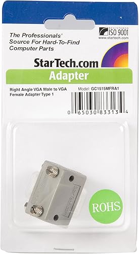 Miniatura 3 de StarTech.com Adaptador VGA de ángulo recto - VGA en ángulo recto a VGA - MachoHembra - Tipo 1 - Cable adaptador VGA (GC1515MFRA1)
