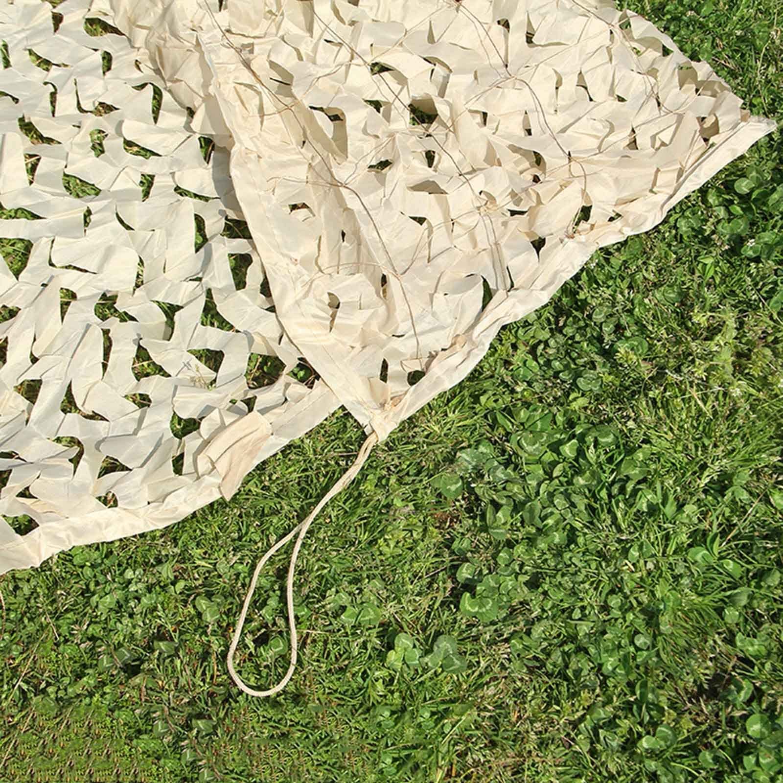 Reinforced Camouflage Net 2m 3m 4m 5m 6m 7m 8m 9m 10m,Beige Shade Net,Military Hunting Camouflage Netting,Garden Pergola Patio Sunscreen Decorative Camo Netting,Car Cover,Beige-3x4m(9.8*13.1ft)