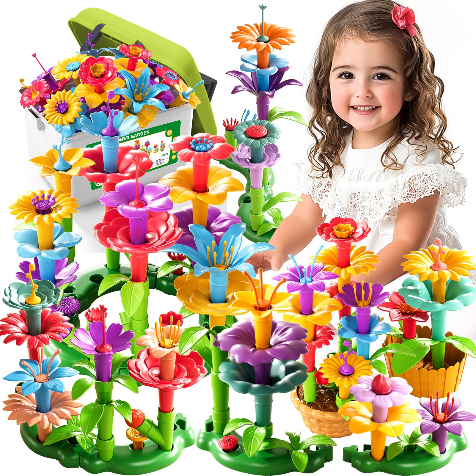 Amazon.com: LILYBUDS 81 Pcs 3 Year Old Girl Gifts,Flower Garden