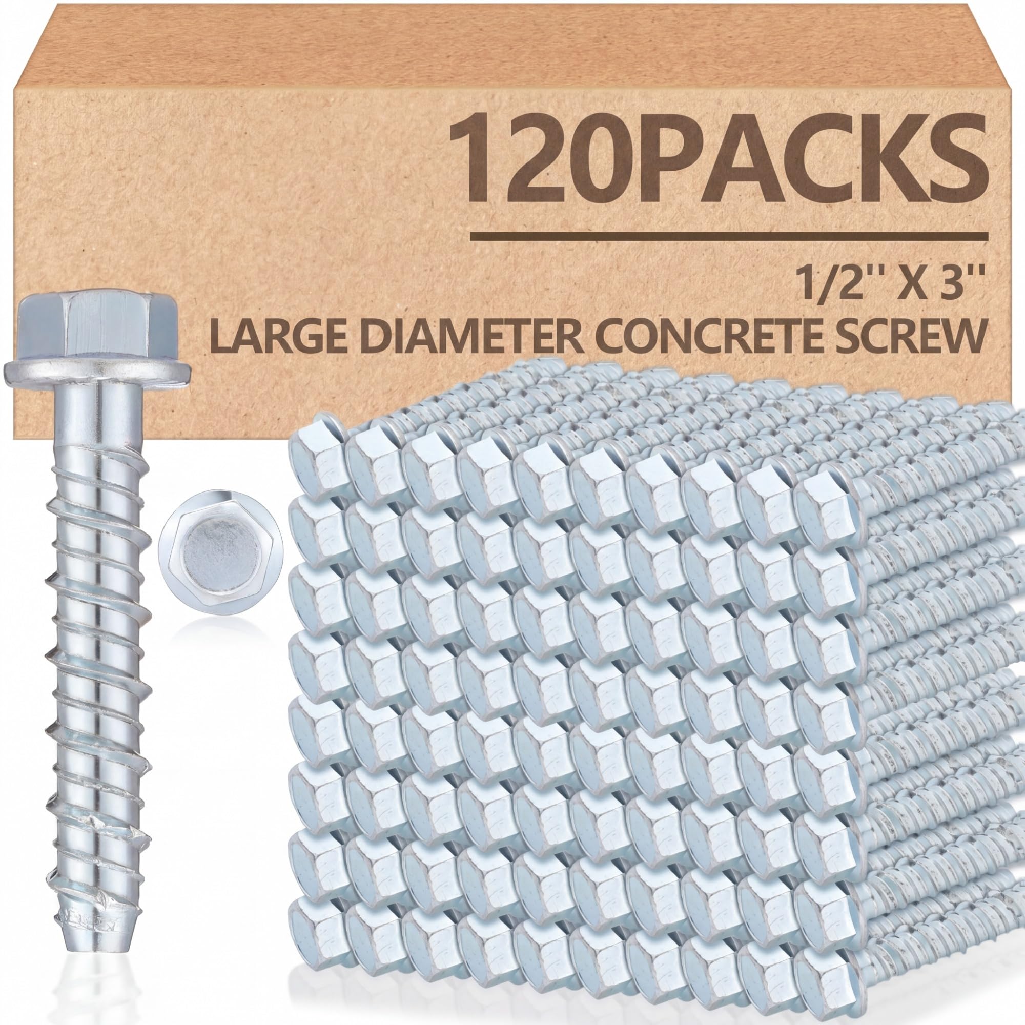 Concrete Anchors & Screws - 50 Pack -25 Concrete Anchors & Screws - 50 Pack -25