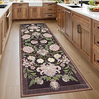 GarveeHome Plum Pink Floral Floral Runner