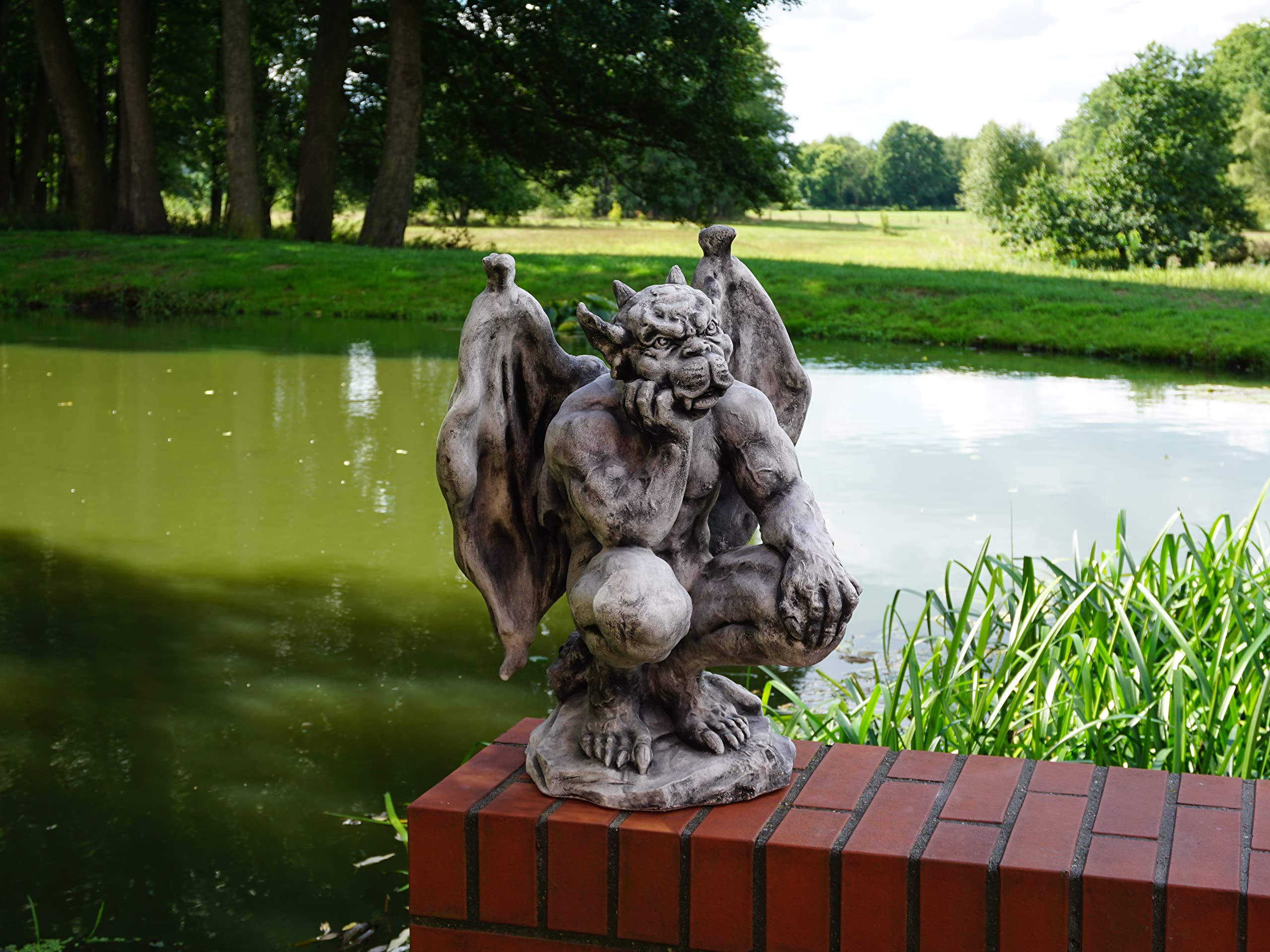gartendekoparadies.de Statue énorme Massive gargouille Gardien en Pierre reconstituée, résistant au Gel