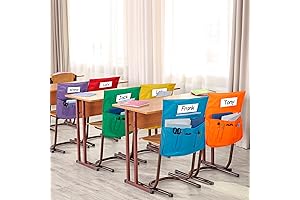 Chair Pockets for Classrooms, Desk Pockets 12 Pack