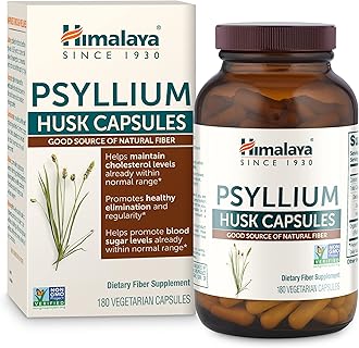 Psyllium Husk Capsules - Daily Fiber Supplement for Supporting Digestive Health and Regularity - Vegan, Non-GMO, Sugar Free, Gluten Free, 180 Capsules