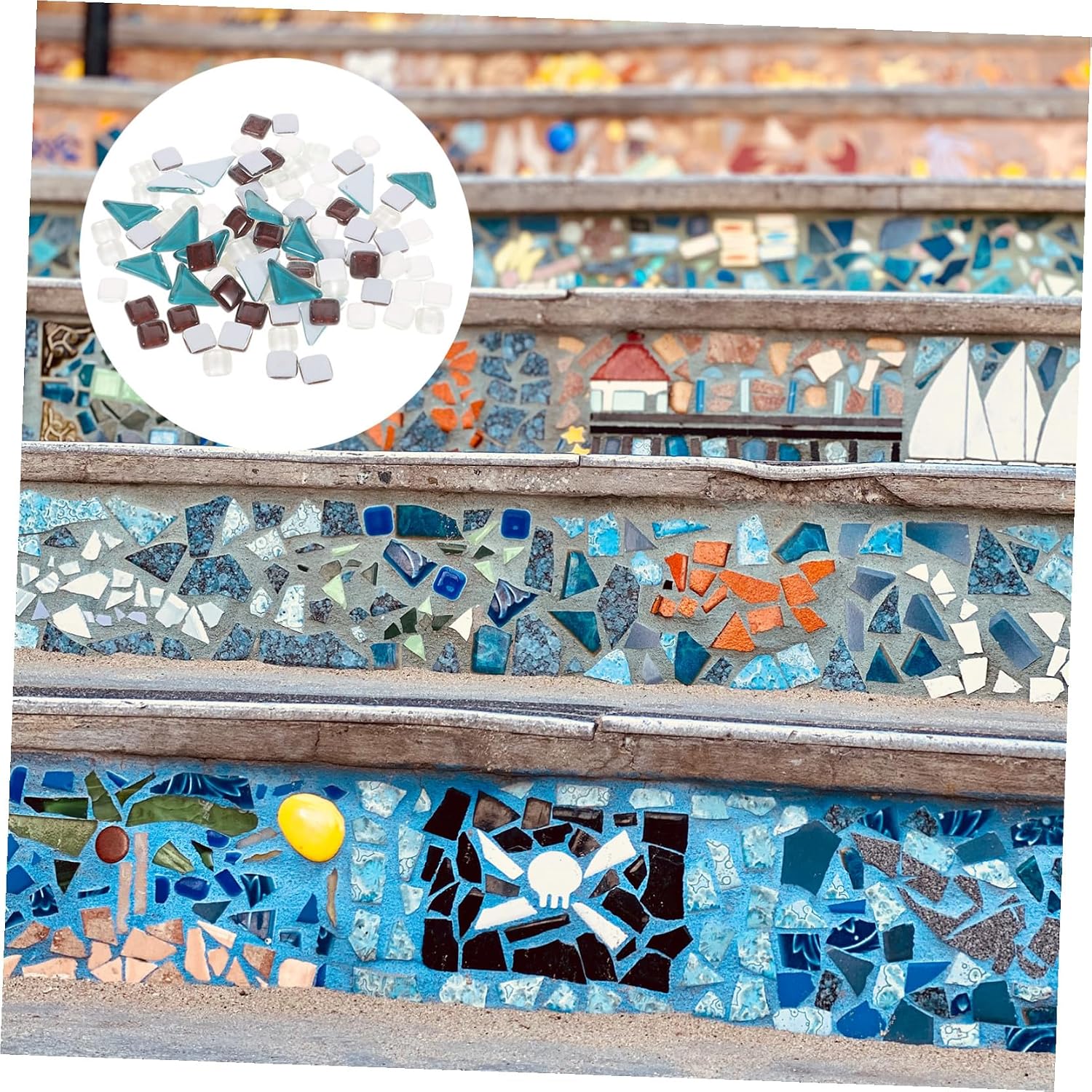 Stained Glass Sheet DIY Mosaic Tiles for Crafts Home Decor Cathedral Style Colored Glass Sheets for Garden Church Decoration