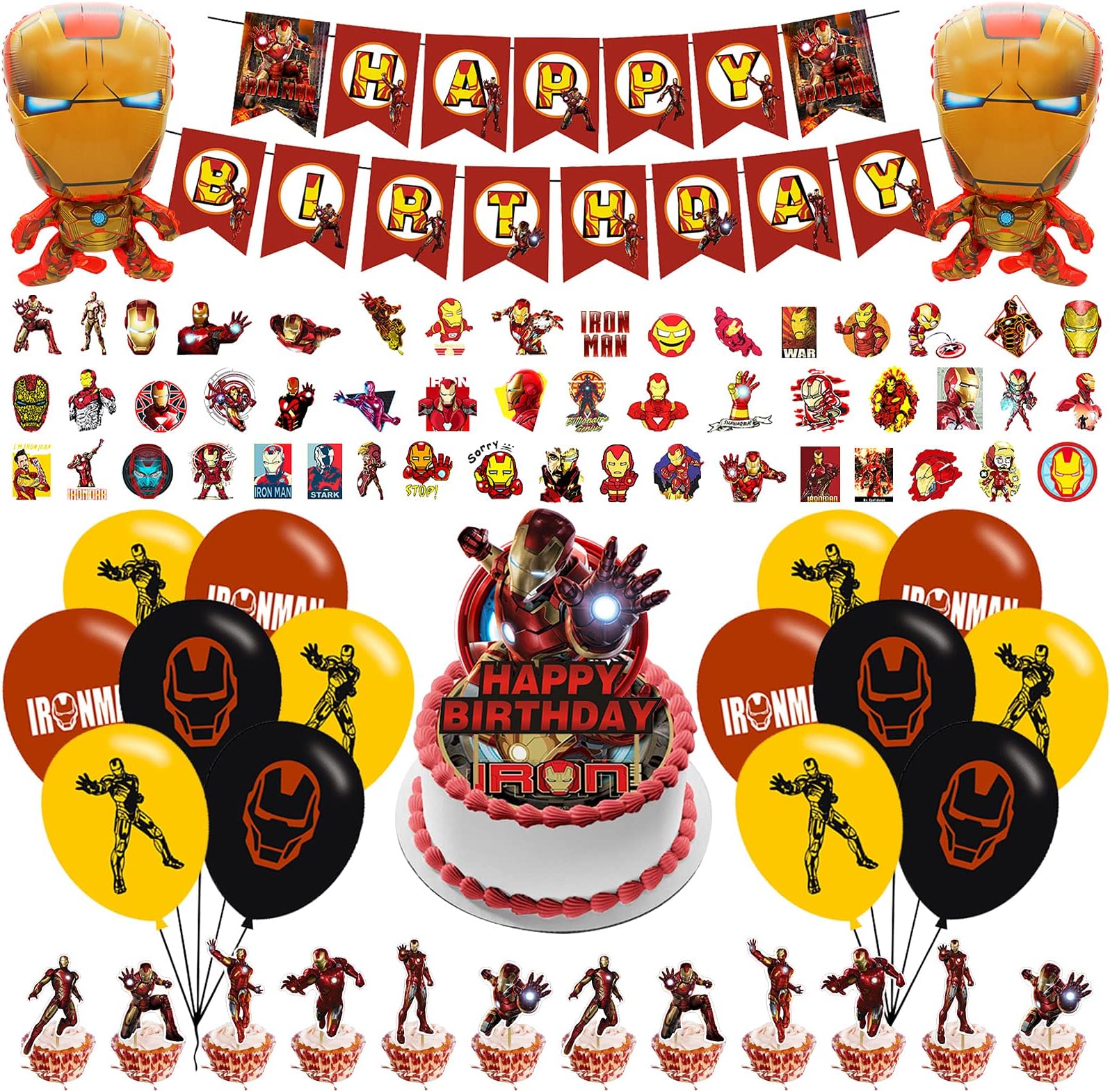 Iron Man Party Supplies ,Iron Man Birthday Party Decorations,Super Hero Birthday party decoration Party Supplies Favors For Boys Girls Birthday Party Decorations
