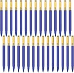 Aozora Aesthetic Pens Ballpoint Super Smooth Writing Pens Bulk 30 pack Medium Point 1.0mm No Bleed Pen with Gold Clip Black Ink