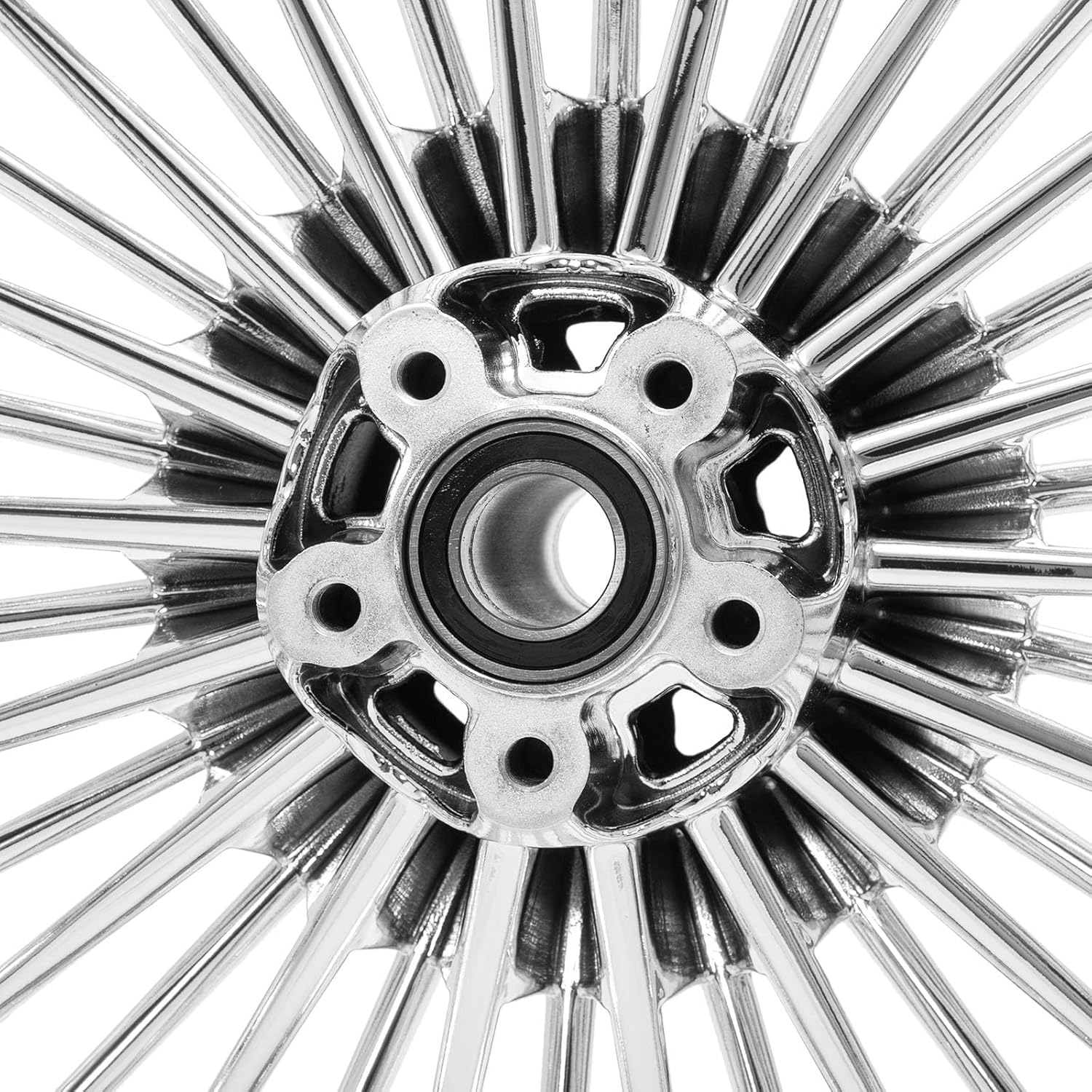 TOFR 18x3.5 Chrome Rear Wheel Rim 36 Fat King Spokes Tubeless For Harley Heritage Softail 2000-2022 Deluxe 2004-2019 FXST Standard 00-05 Fat Boy 00-06 Dyna FXDB Street Bob FXDL Low Rider 2000-2005