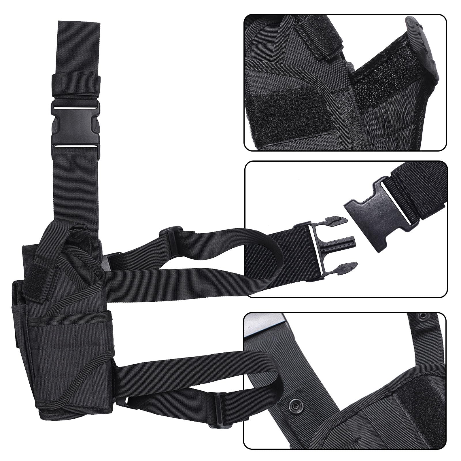 Funda Pistola Pierna, Funda Pistola para Pierna táctico, Nylon Pistola Estuche, para Entrenamiento, Caza, Actividades al Aire Libre, Juegos de rol
