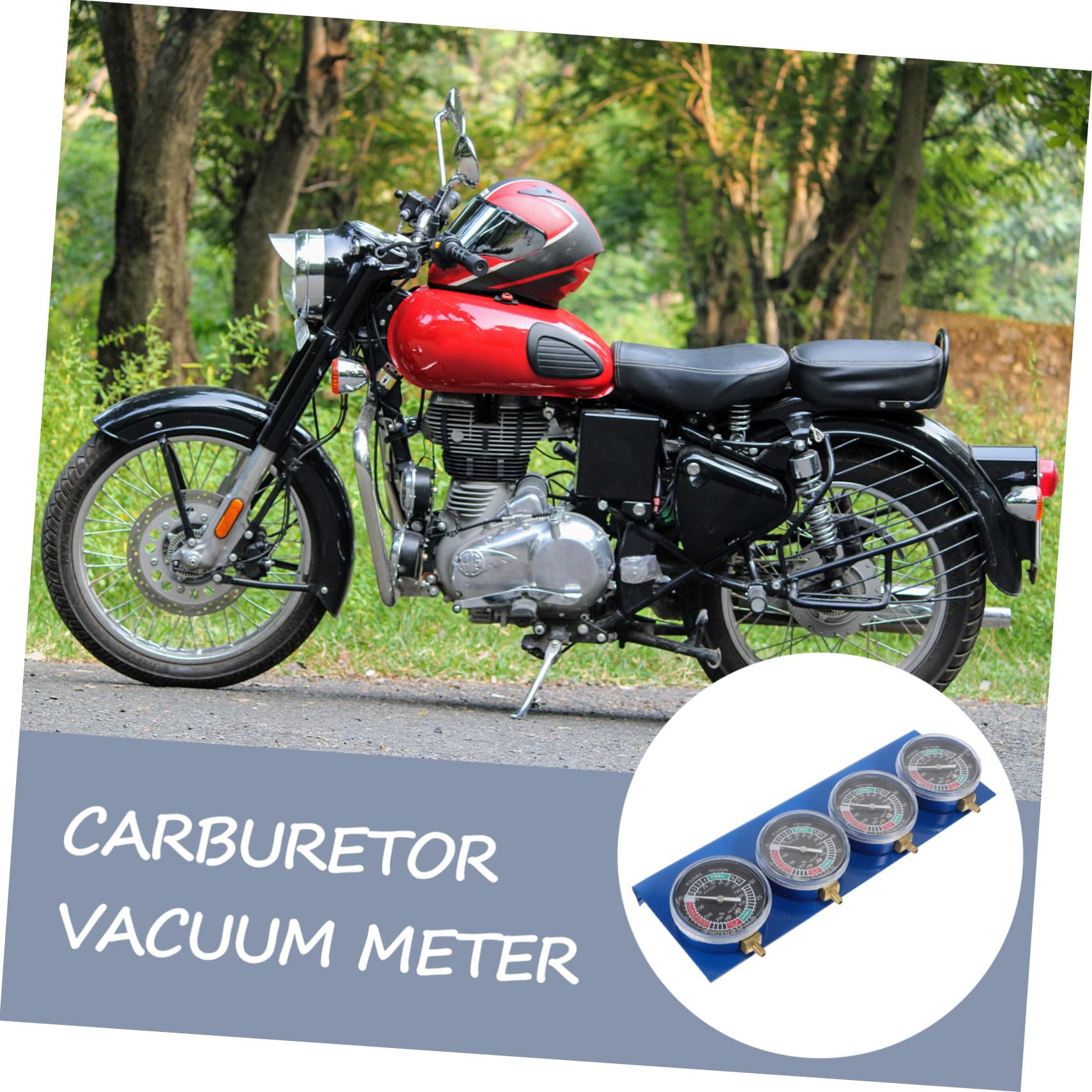 UKCOCO Kit de Vacuómetro para Motocicletas de Cilindros con Varillas Extensibles y Manguera Herramienta de Sincronización y Ajuste del Motor